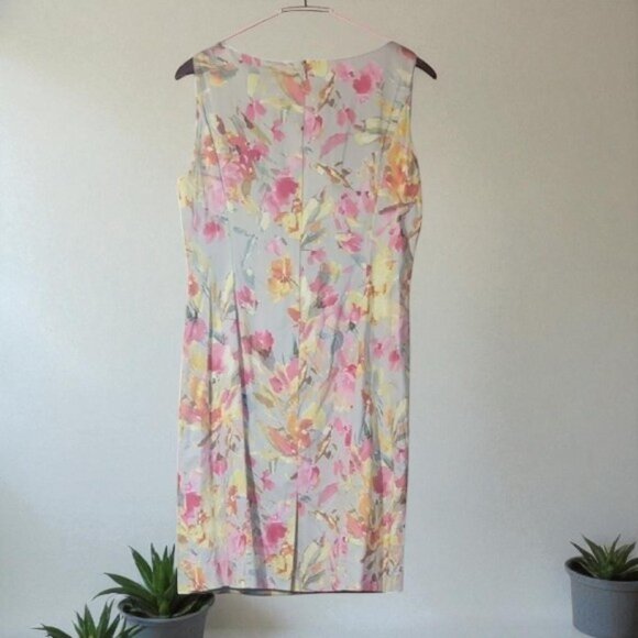 Floral Sleeveless Anne Klein Stretch Dress - Picture 2 of 4
